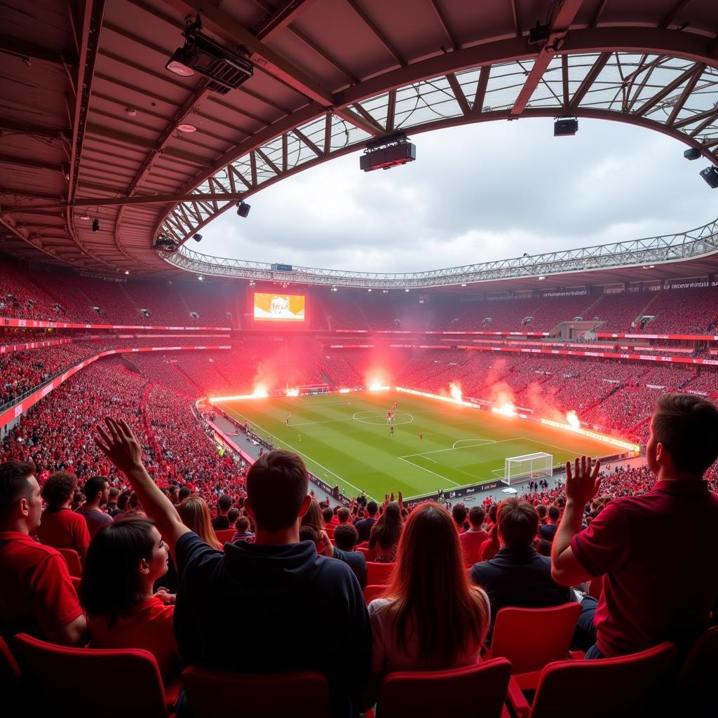 Bayer Leverkusen Fans in der BayArena