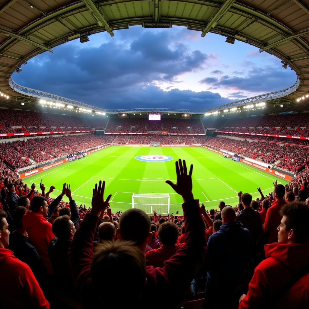 Die Fans von Bayer 04 Leverkusen in der BayArena