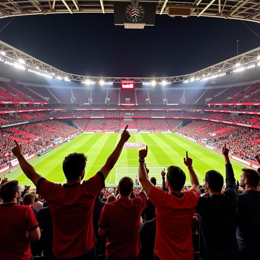 Bayer Leverkusen Fans im DFB-Pokal Spiel gegen Bayern München