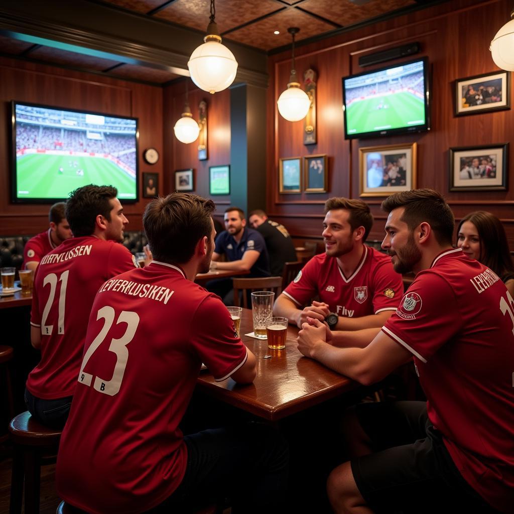 Bayer Leverkusen Fans treffen sich in Dubliner Pub