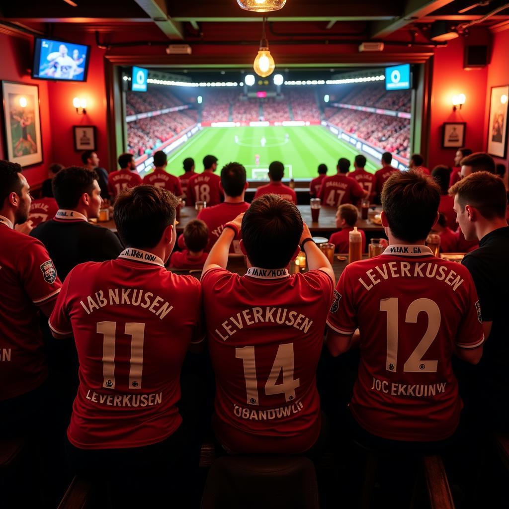 Bayer Leverkusen Fans treffen sich in einem Dubliner Pub.