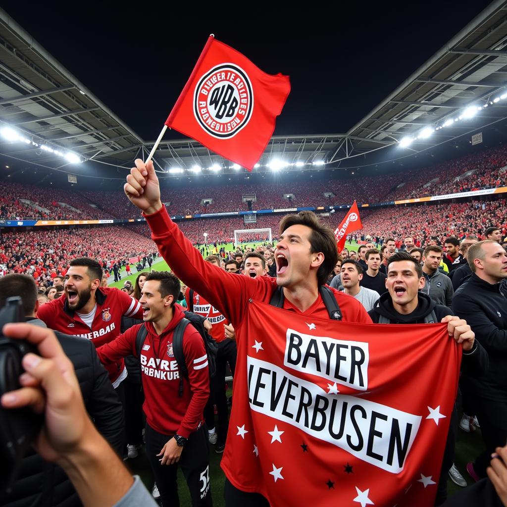 Bayer Leverkusen Fans im Stadion