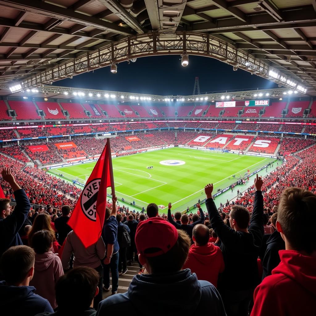 Bayer Leverkusen Fans im Stadion