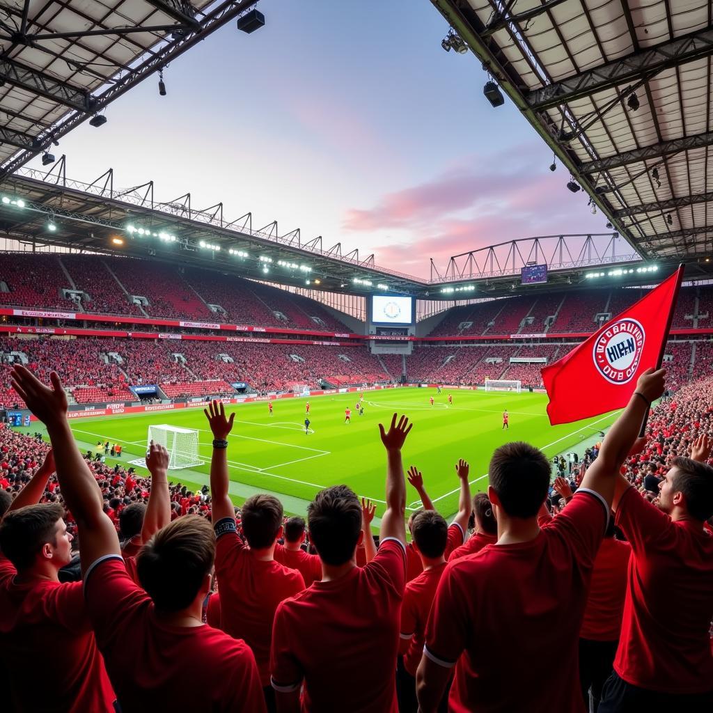 Bayer Leverkusen Fans im Stadion