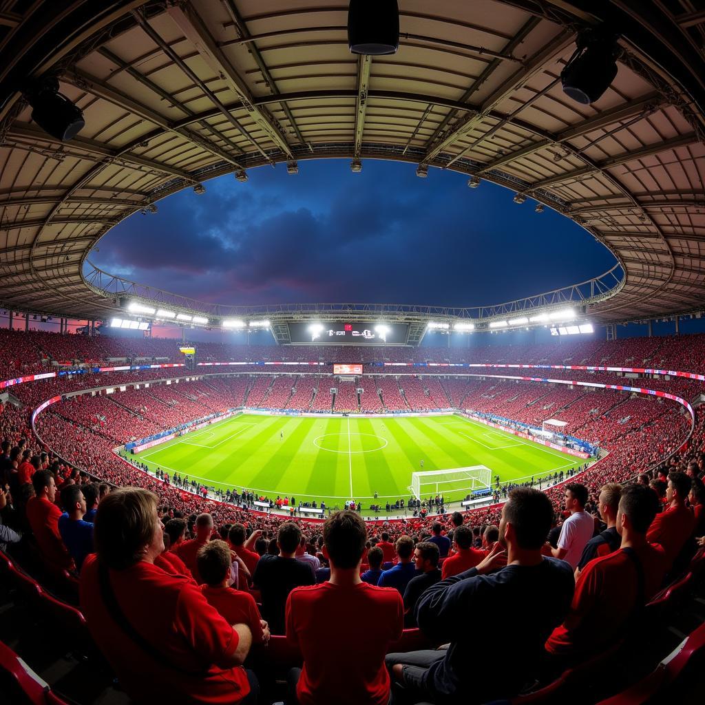 Fans von Bayer Leverkusen in der BayArena