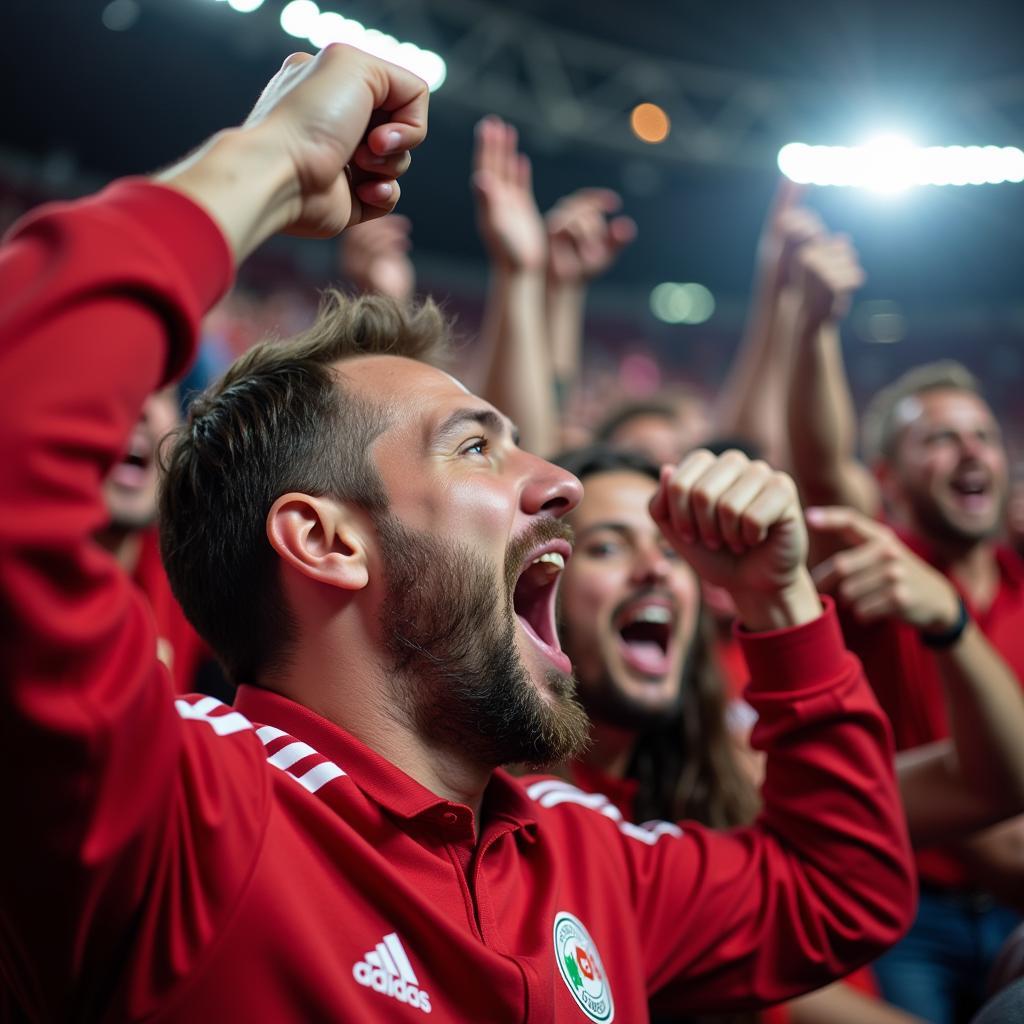 Bayer Leverkusen Fans Jubeln im Stadion