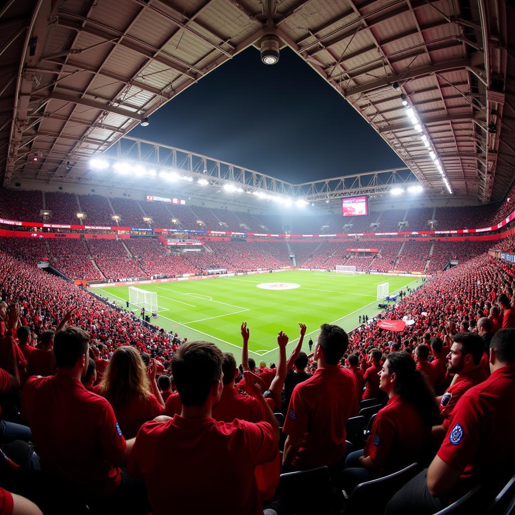 Bayer Leverkusen Fans im Stadion