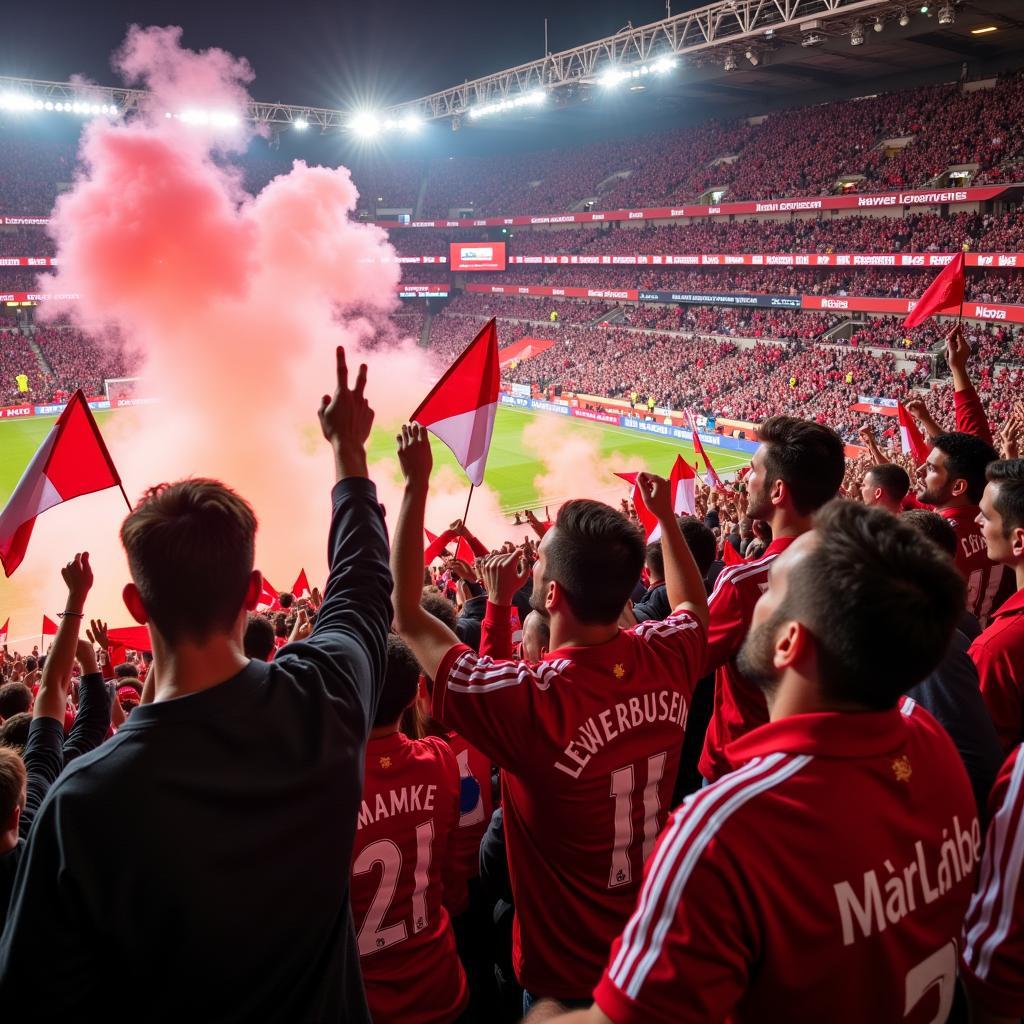 Bayer Leverkusen Fans im Stadion