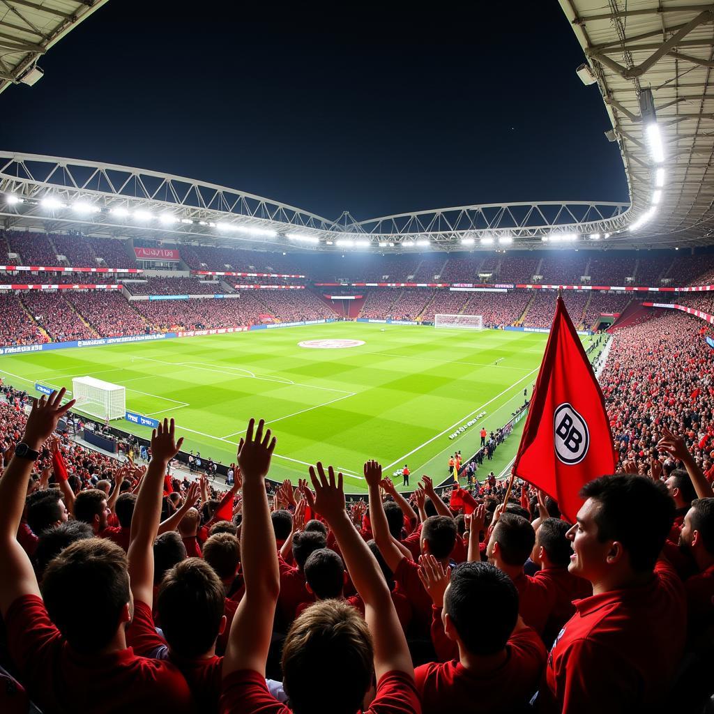 Bayer Leverkusen Fans im Stadion