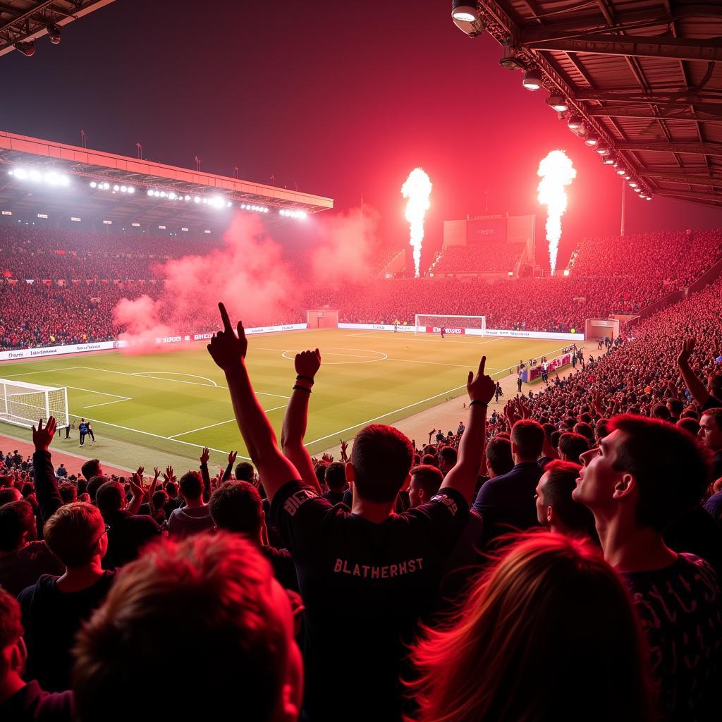 Bayer Leverkusen Fans im Stadion