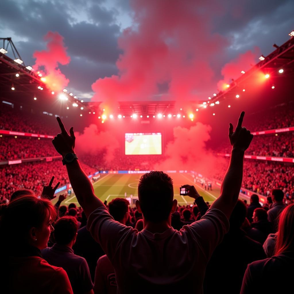 Bayer Leverkusen Fans im Stadion