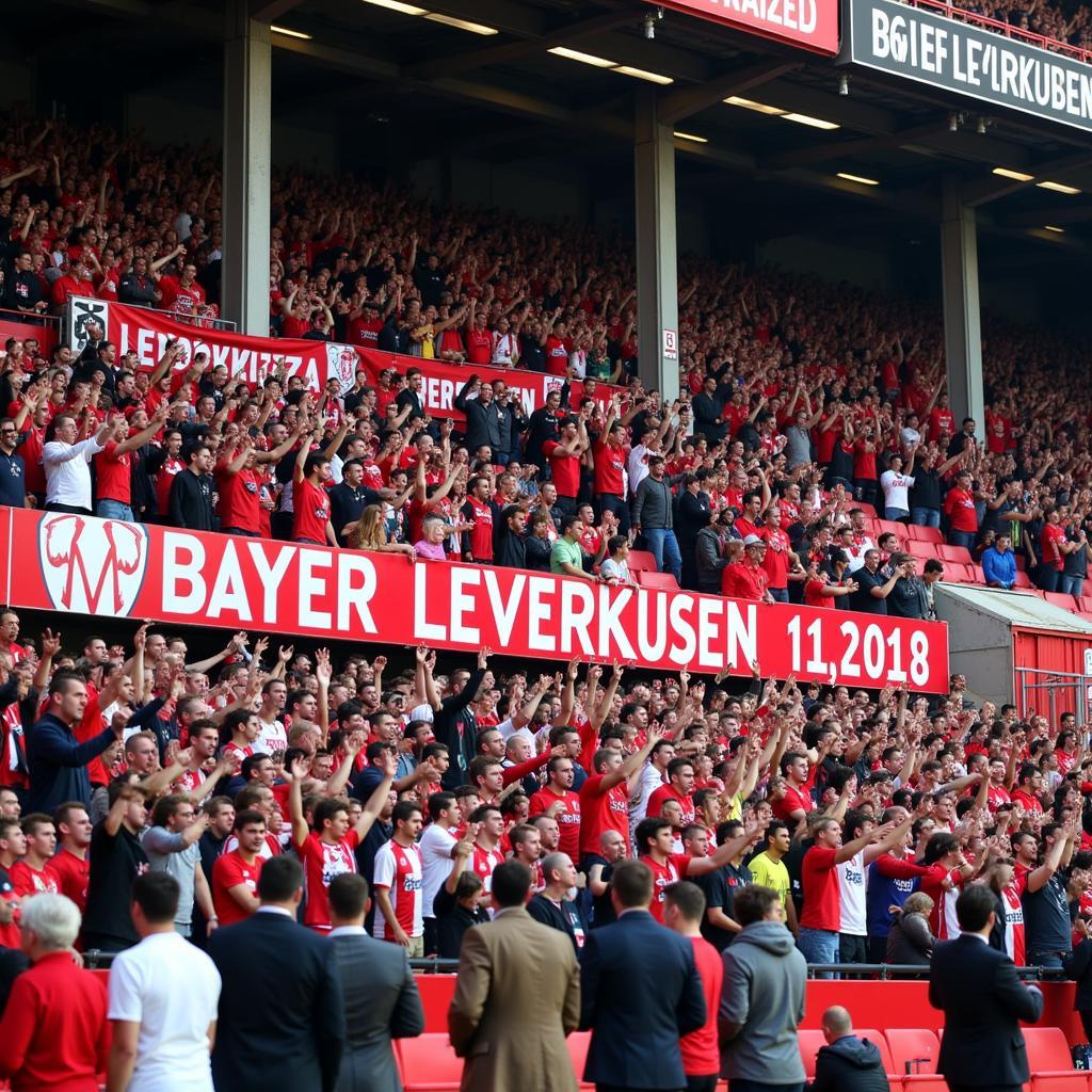 Bayer Leverkusen Fans im Stadion und die Stimmung gestern