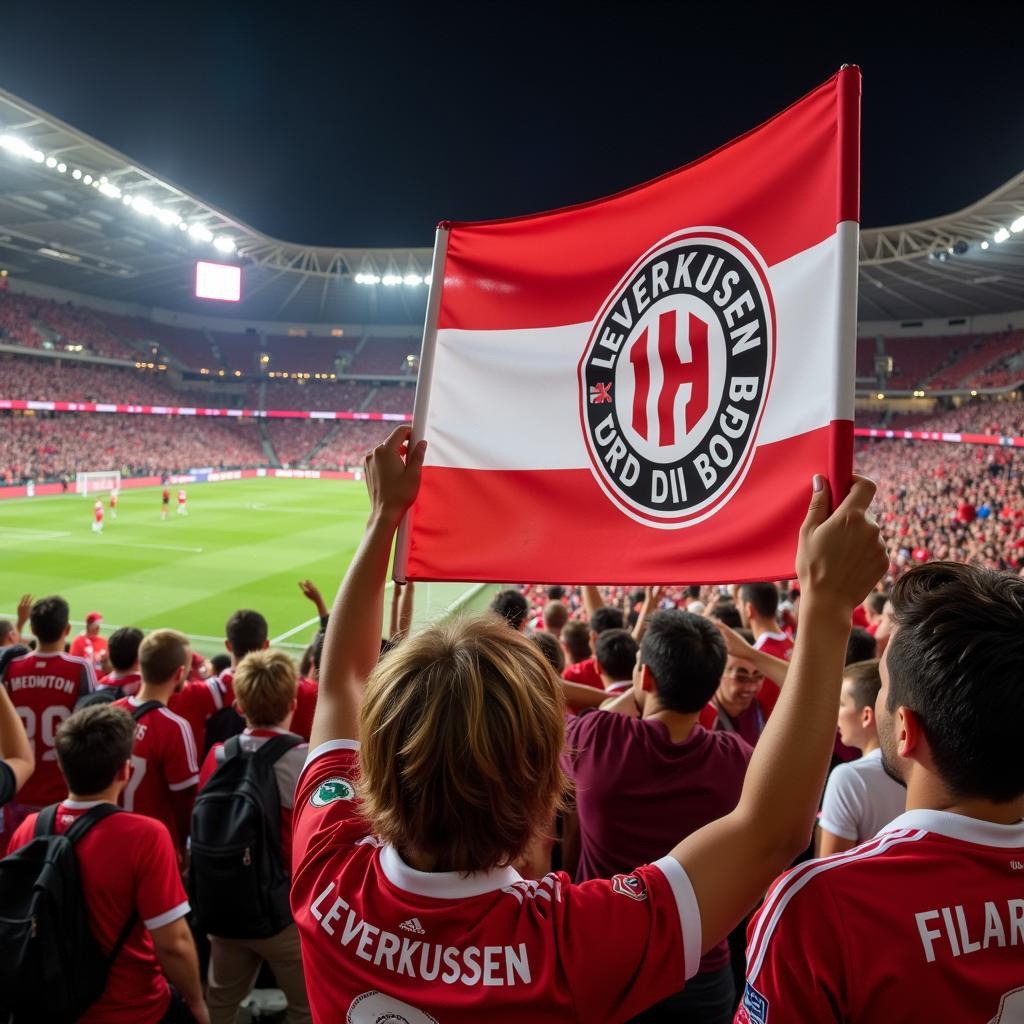 Bayer Leverkusen Fans unterstützen ihre Spieler beim Afrika Cup