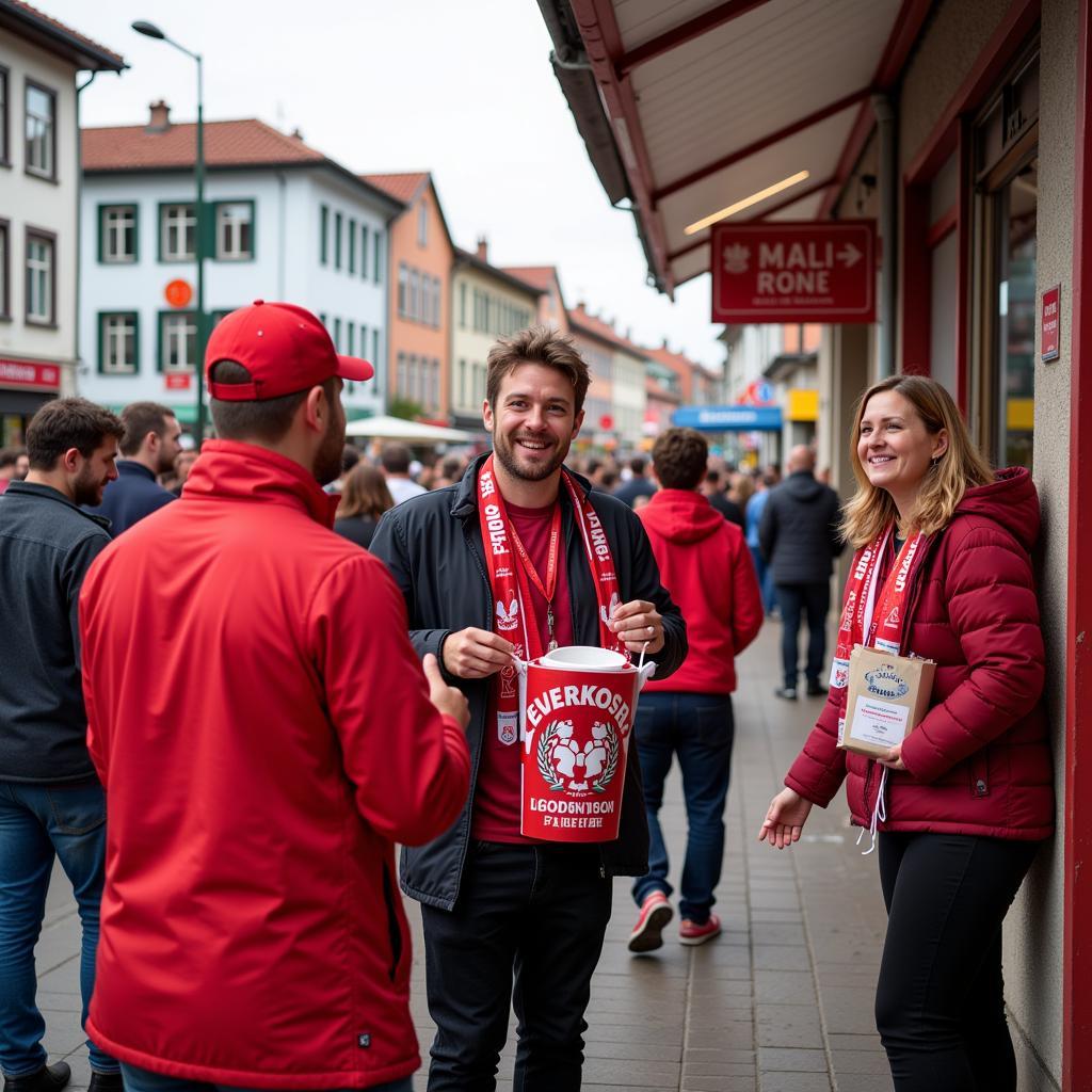 Bayer Leverkusen Fans und die Gemeinschaft in Wiesdorf