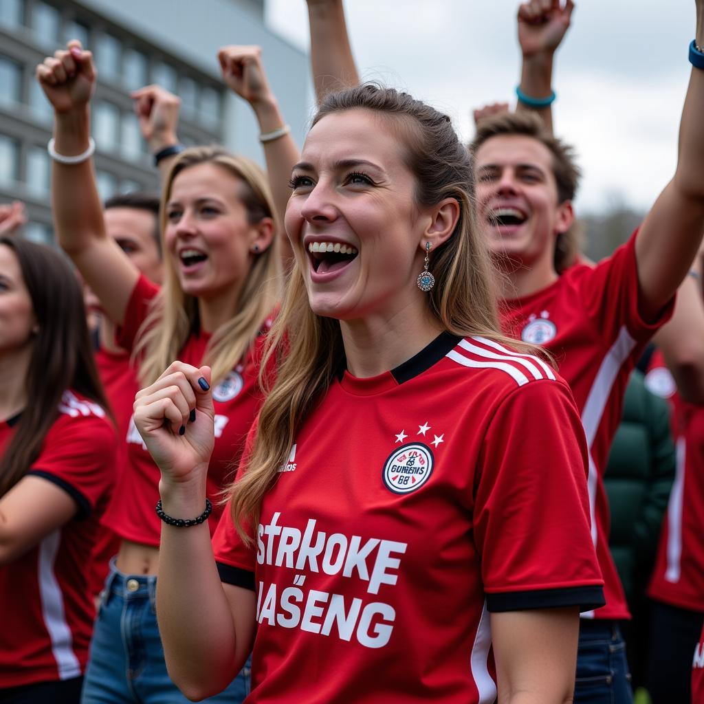 Bayer Leverkusen Frauen Fußball Fans in Kellinghusen