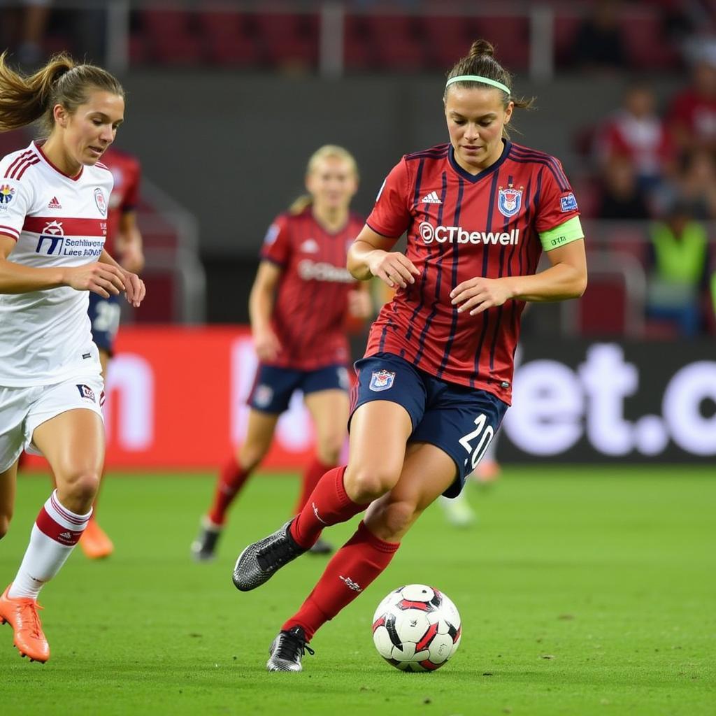 Bayer Leverkusen Frauen im Spiel 2015 - Actionaufnahme