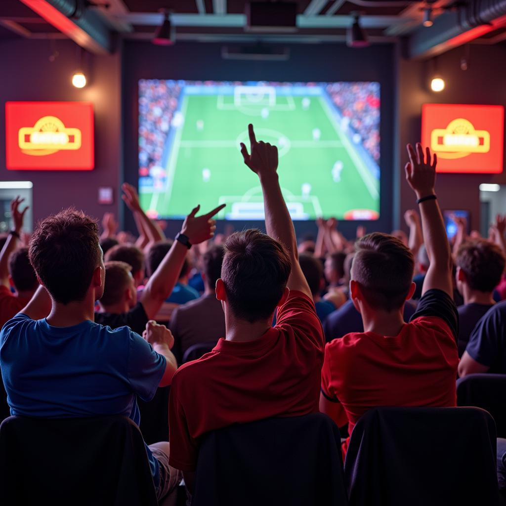 Bayer Leverkusen und BVB Fans beim Public Viewing