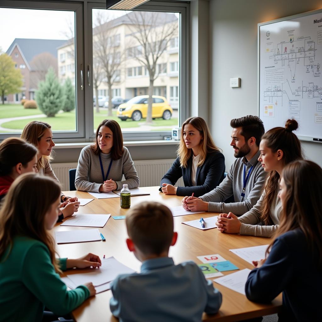 Eltern treffen sich mit Vertretern von Bayer Leverkusen und der Grundschule