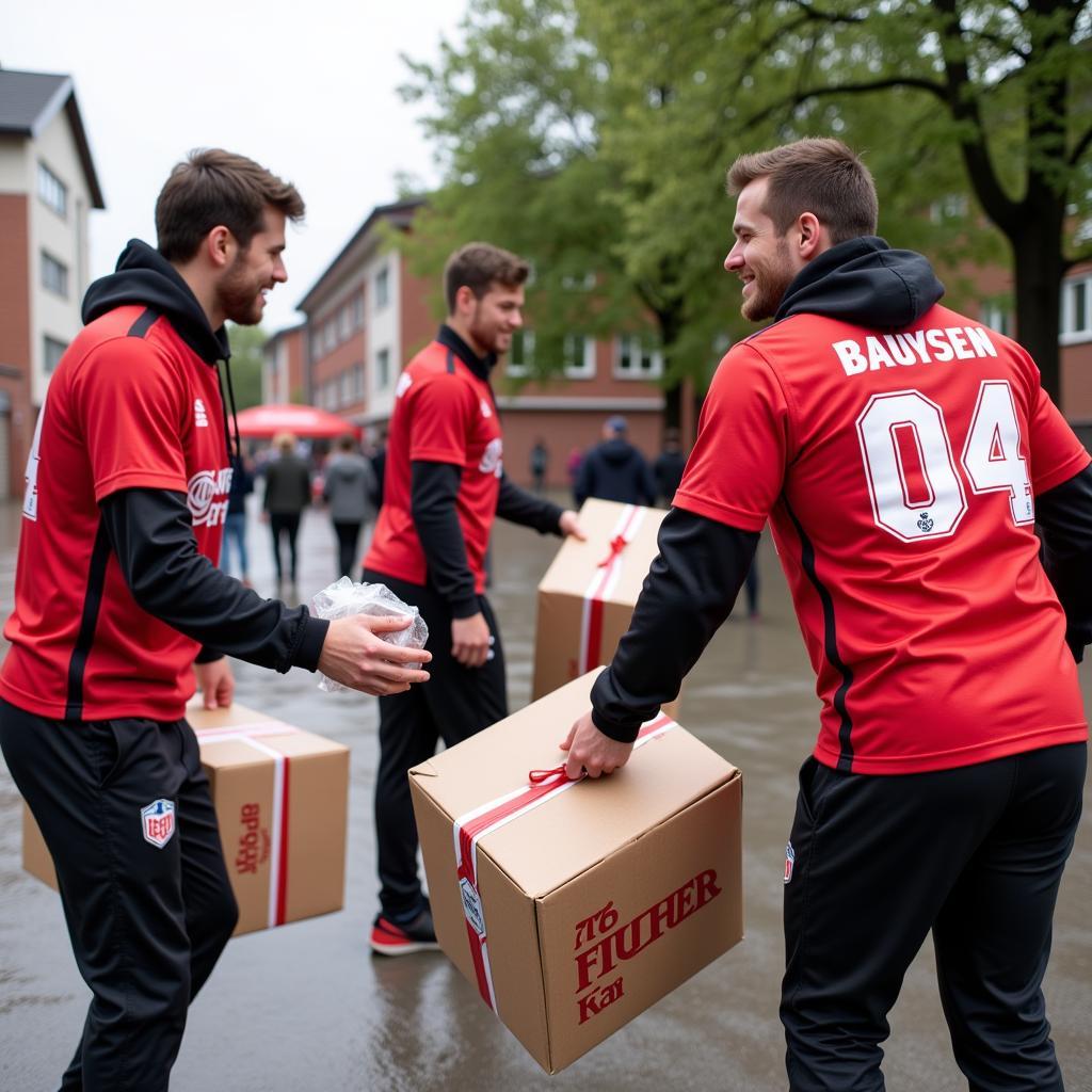 Bayer Leverkusen Hilfsaktion nach dem Hochwasser