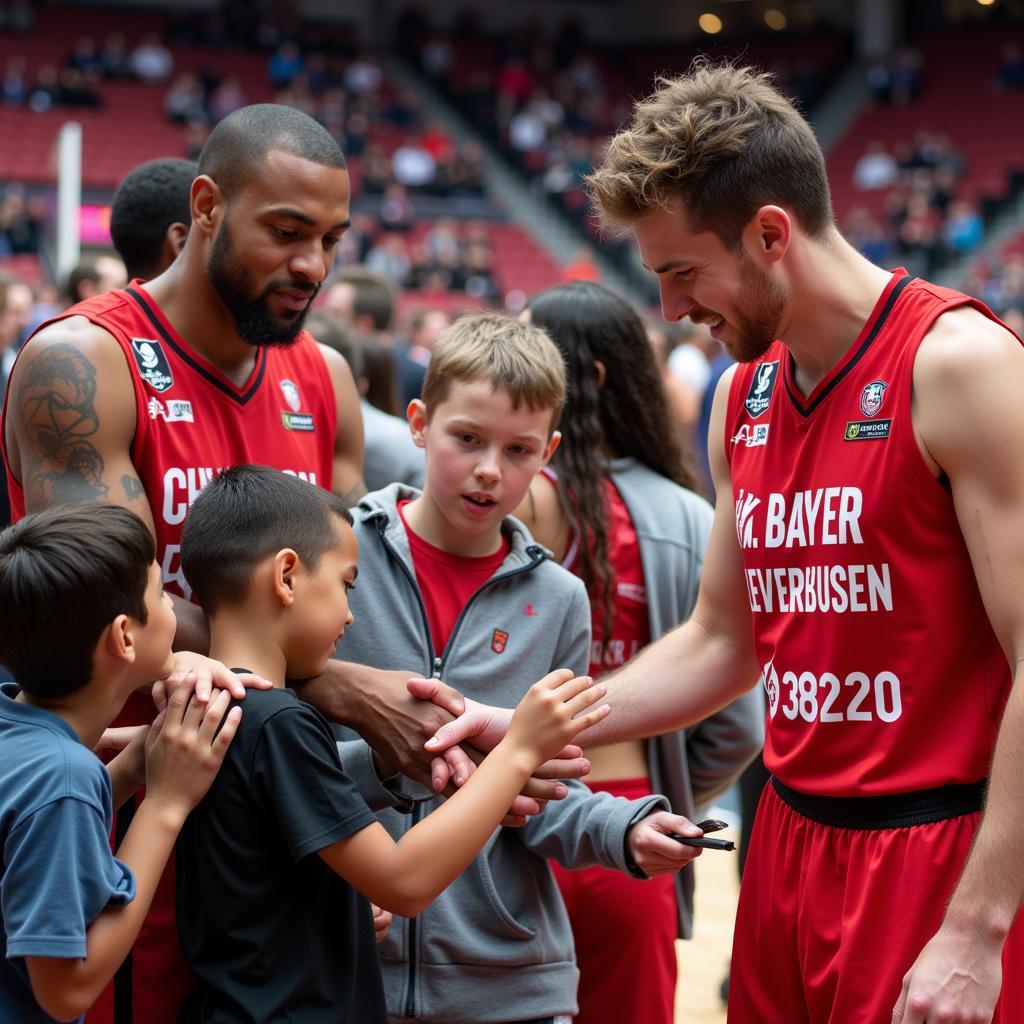 Bayer Leverkusen JBBL Mannschaft mit Fans