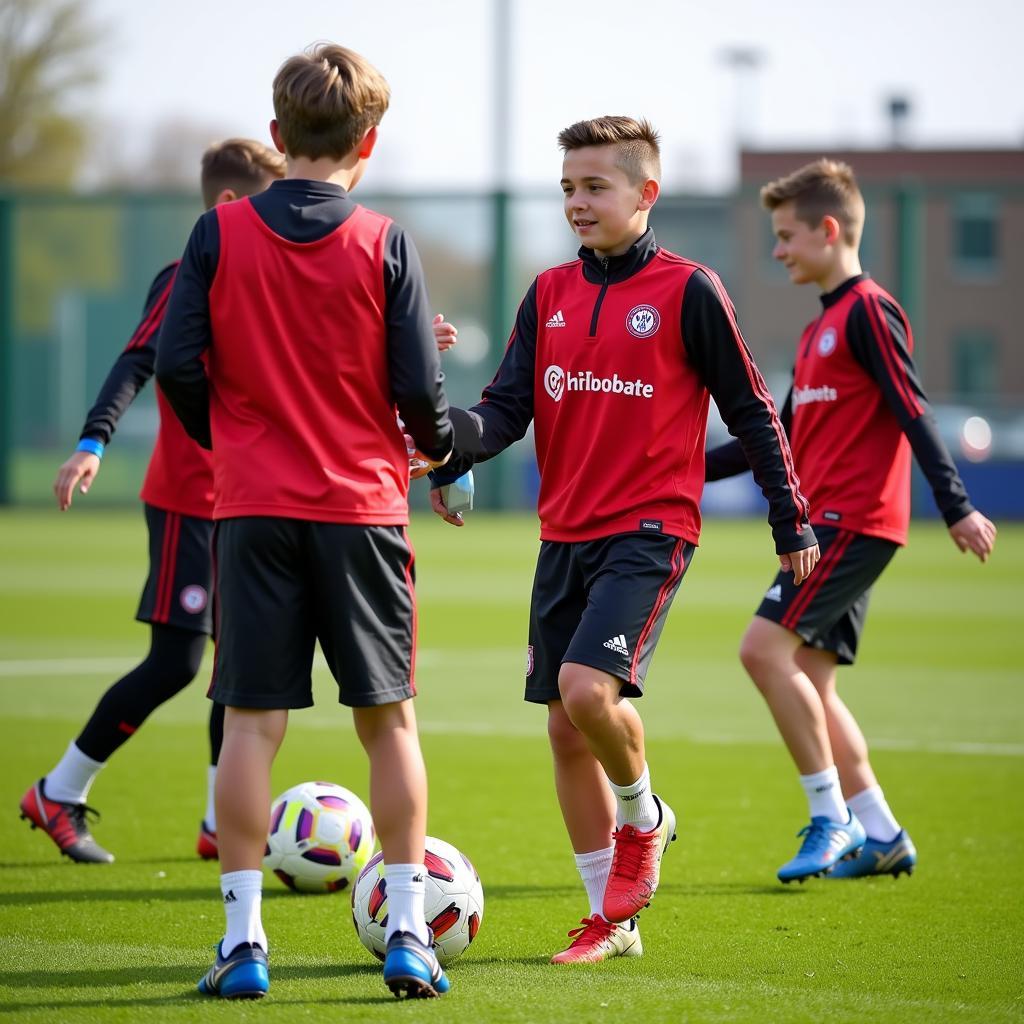 Bayer Leverkusen Jugendspieler im Training