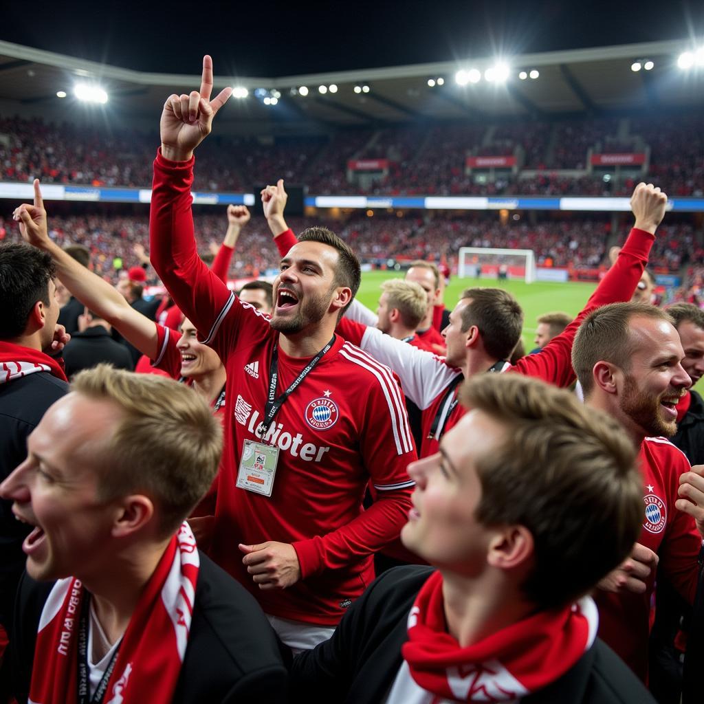 Unvergessene Momente: Ein Bild von jubelnden Fans im Stadion.