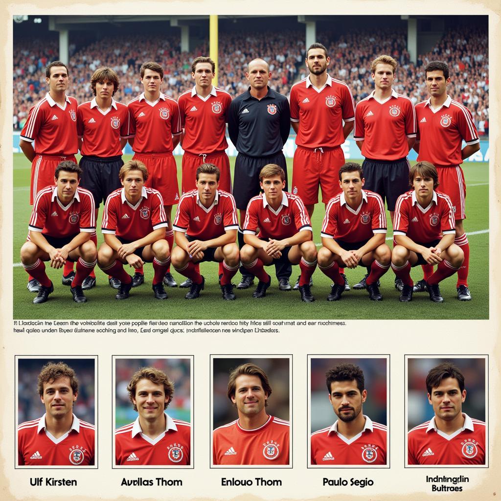 Bayer Leverkusen Mannschaft 1991 - Ein Blick auf die Spieler und das Teamfoto