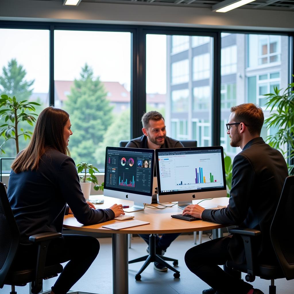 Bayer Leverkusen Postdoc Team bei der Arbeit