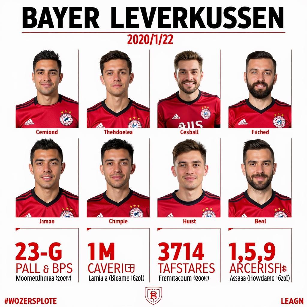 Porträts der wichtigsten Bayer Leverkusen Spieler der Saison 2021/22, inklusive Statistiken und Highlights.