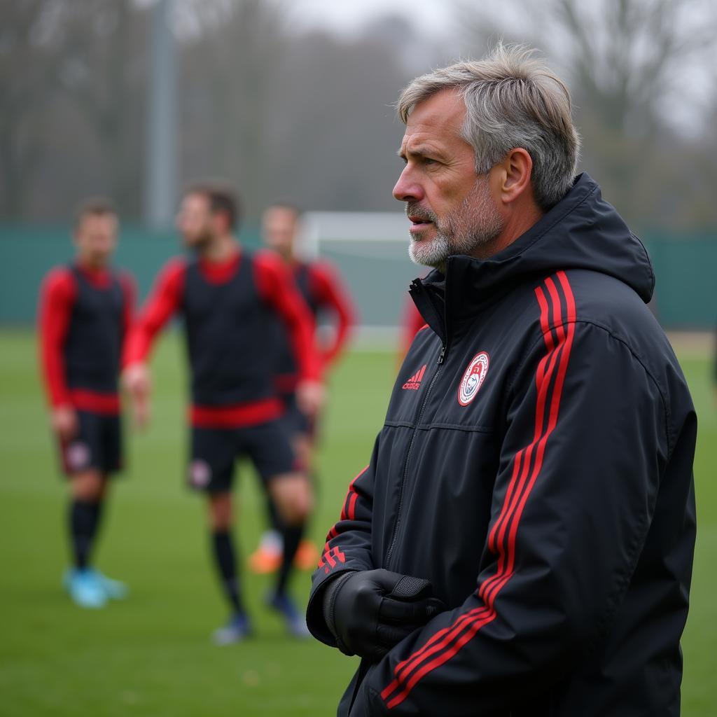 Bayer Leverkusen Sportdirektor beim Training