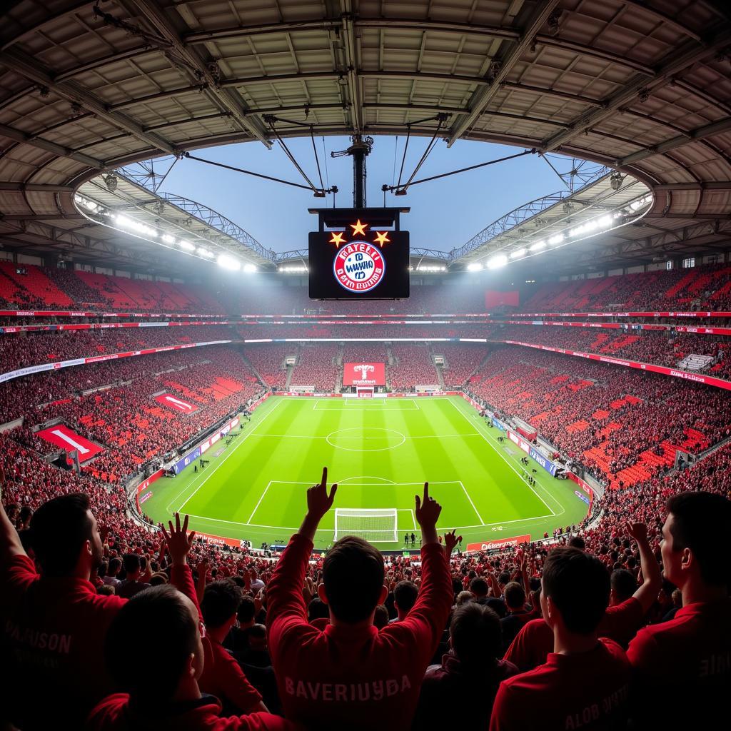 Bayer Leverkusen Stadion BayArena Fans jubeln