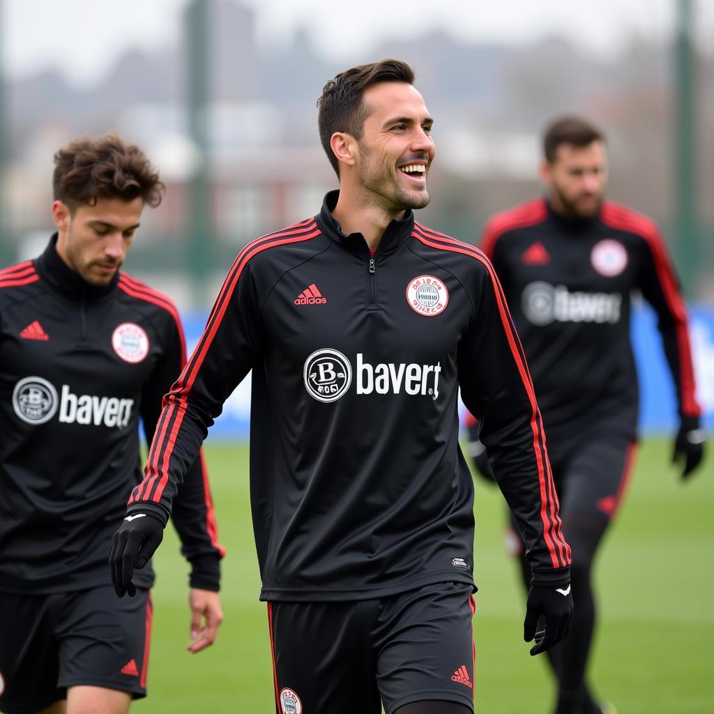 Bayer Leverkusen Mannschaft im Training