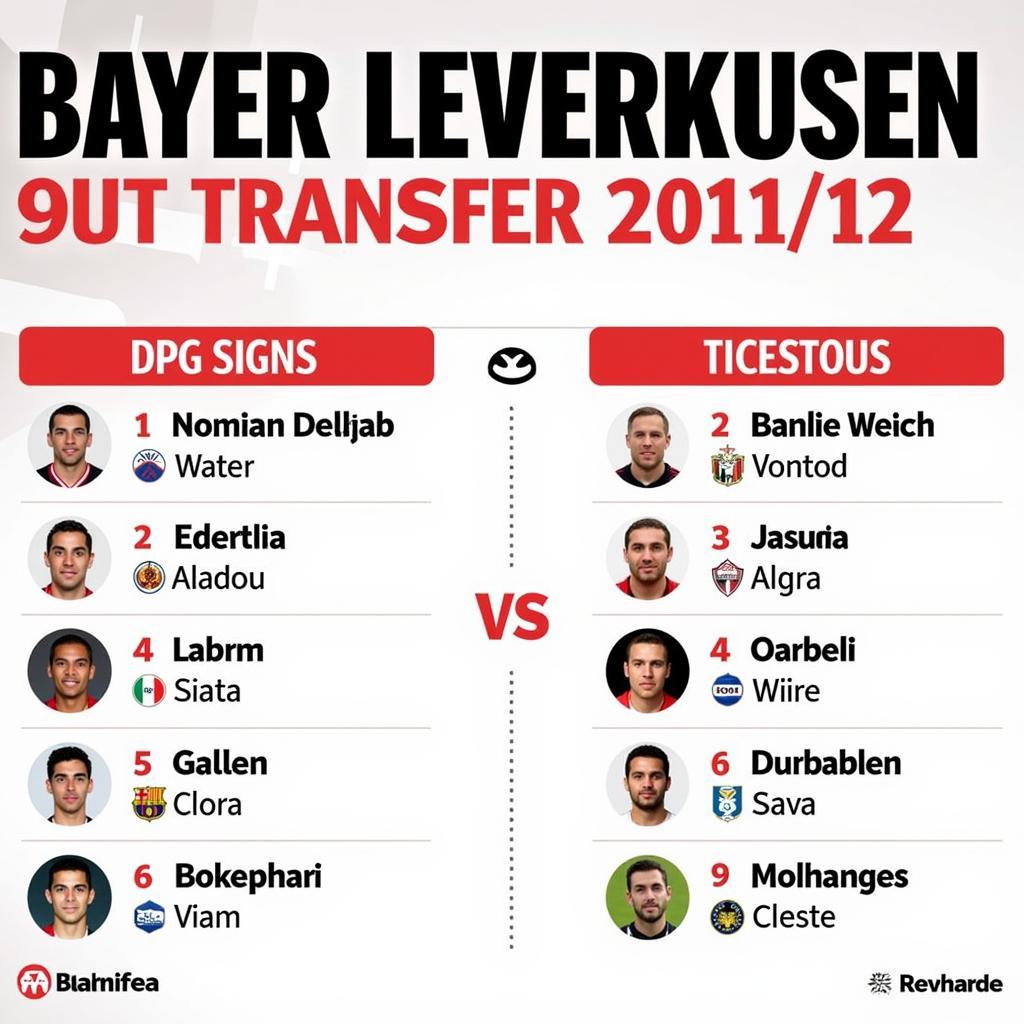 Bayer Leverkusen Transfers 2011/12