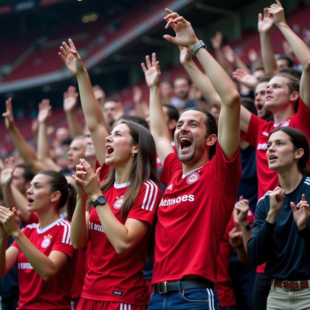 Bayern Leverkusen Frauen Fans im Stadion