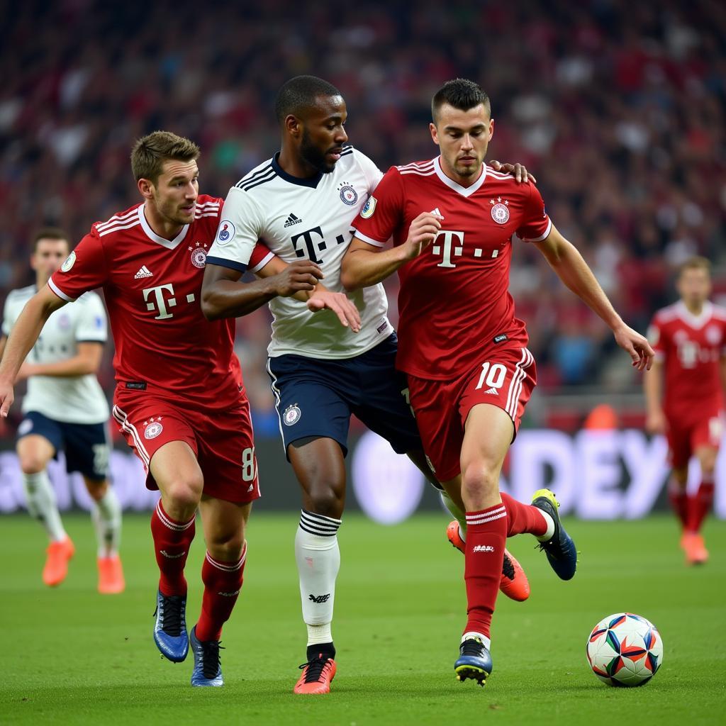 Bayern München spielt gegen Bayer Leverkusen in der Bundesliga.