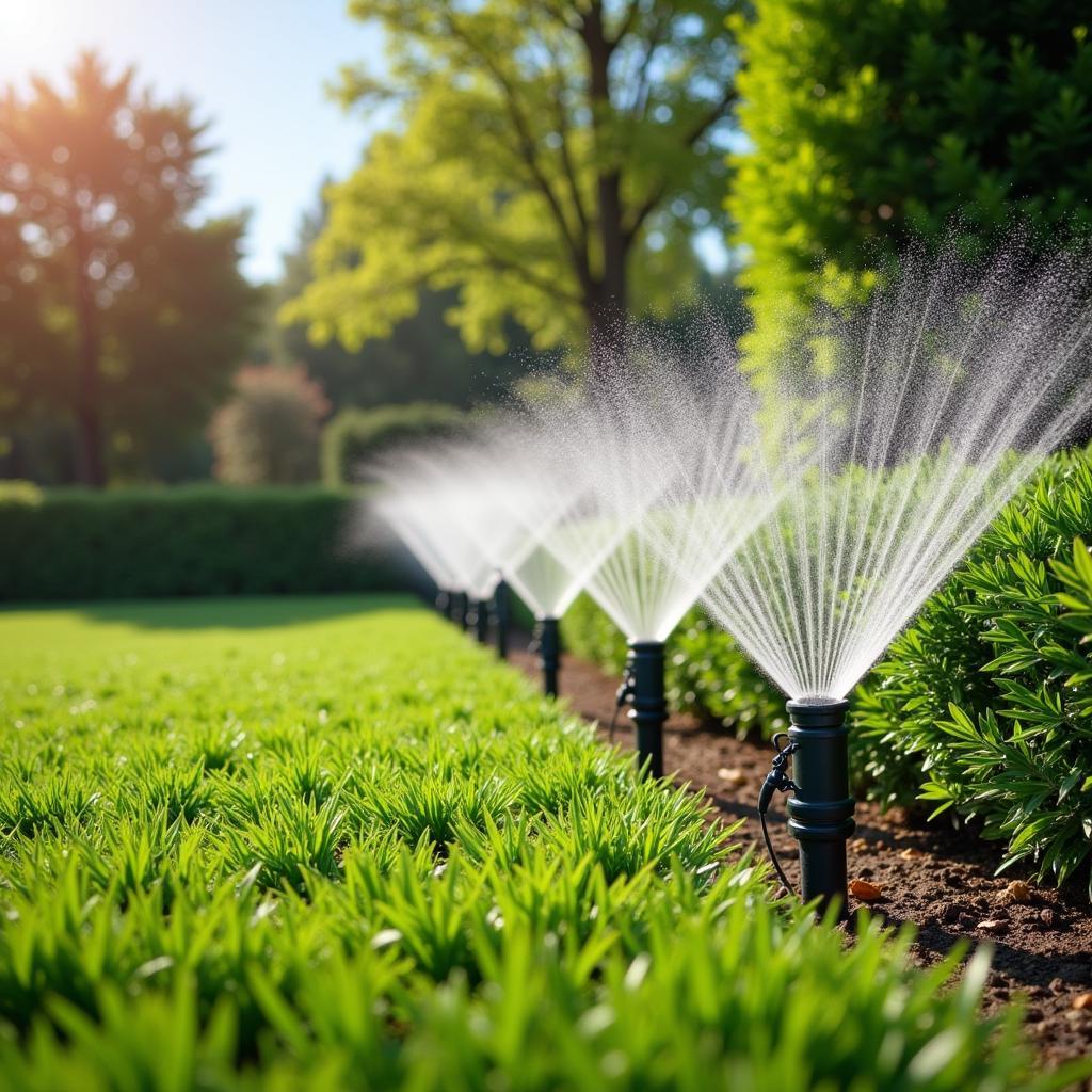 Modernes Bewässerungssystem im Garten von Akzepta Leverkusen