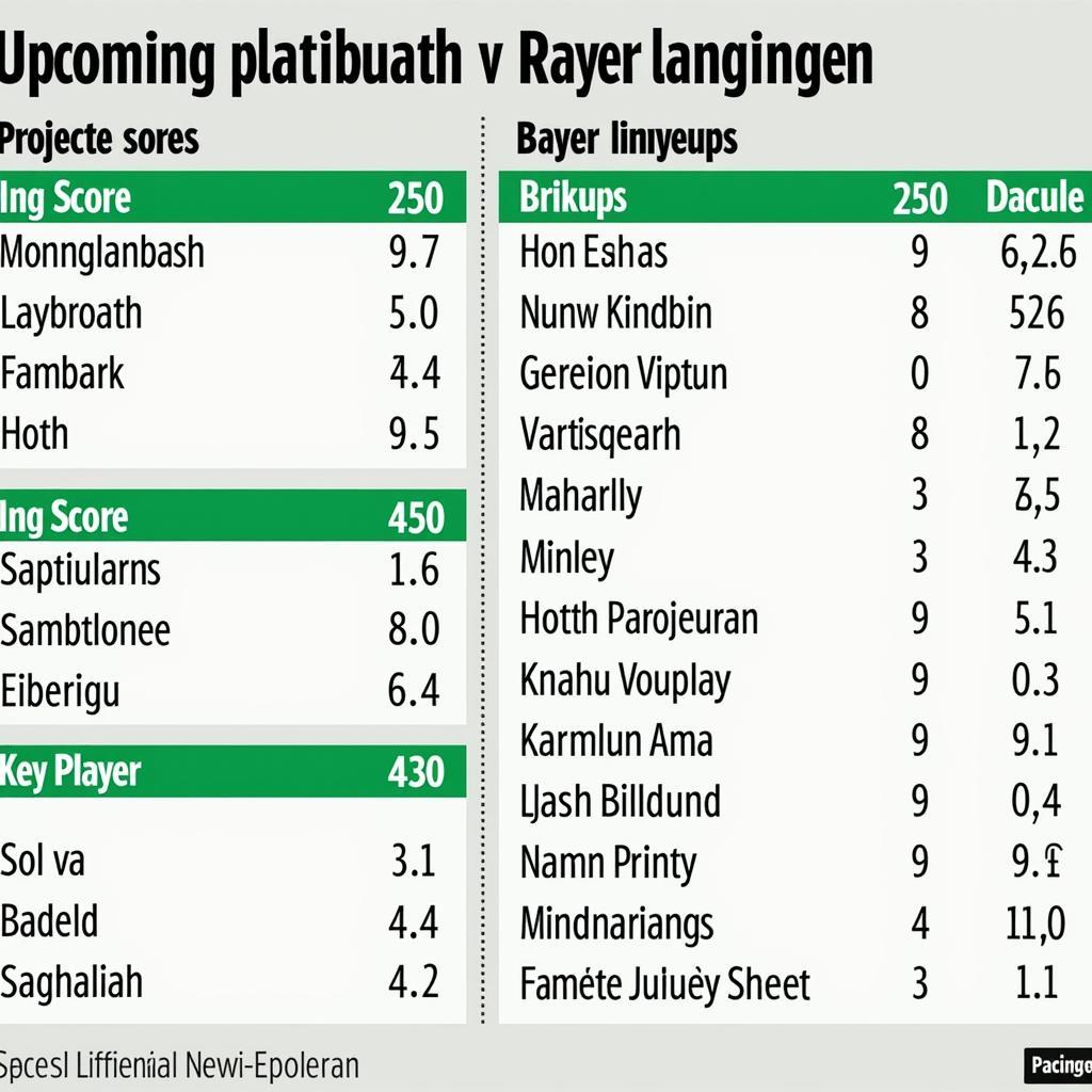 Zukünftige Begegnungen Borussia Mönchengladbach FC gegen Bayer Leverkusen