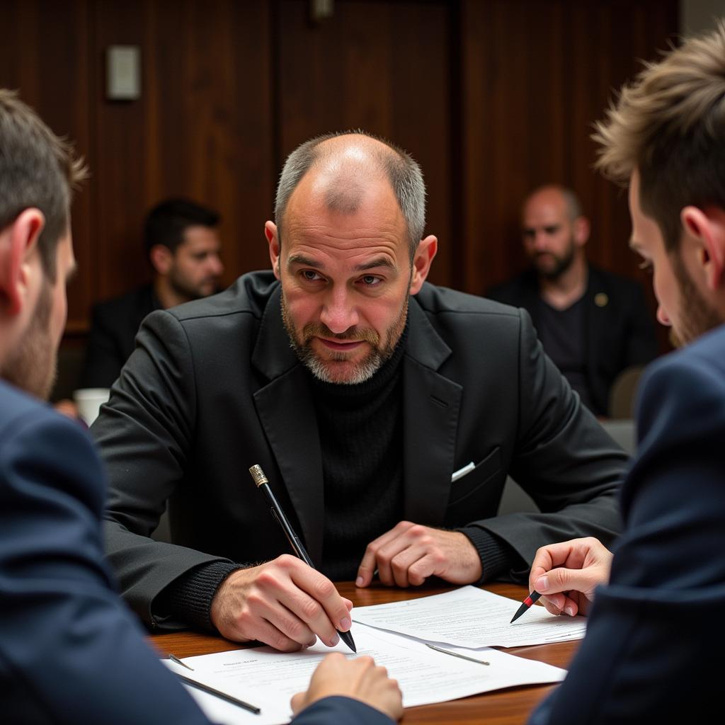 Reiner Calmund bei Transferverhandlungen.