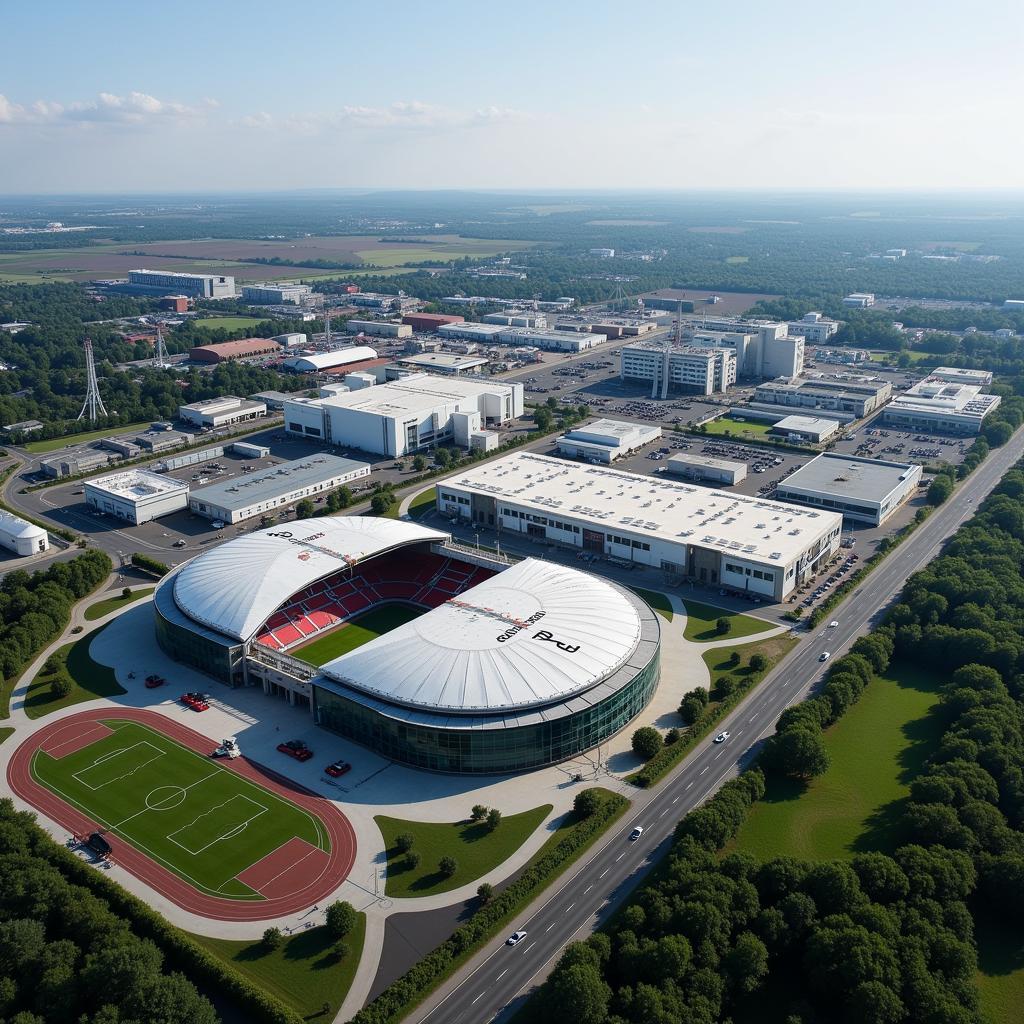 Chempark Bayer Leverkusen aus der Luft