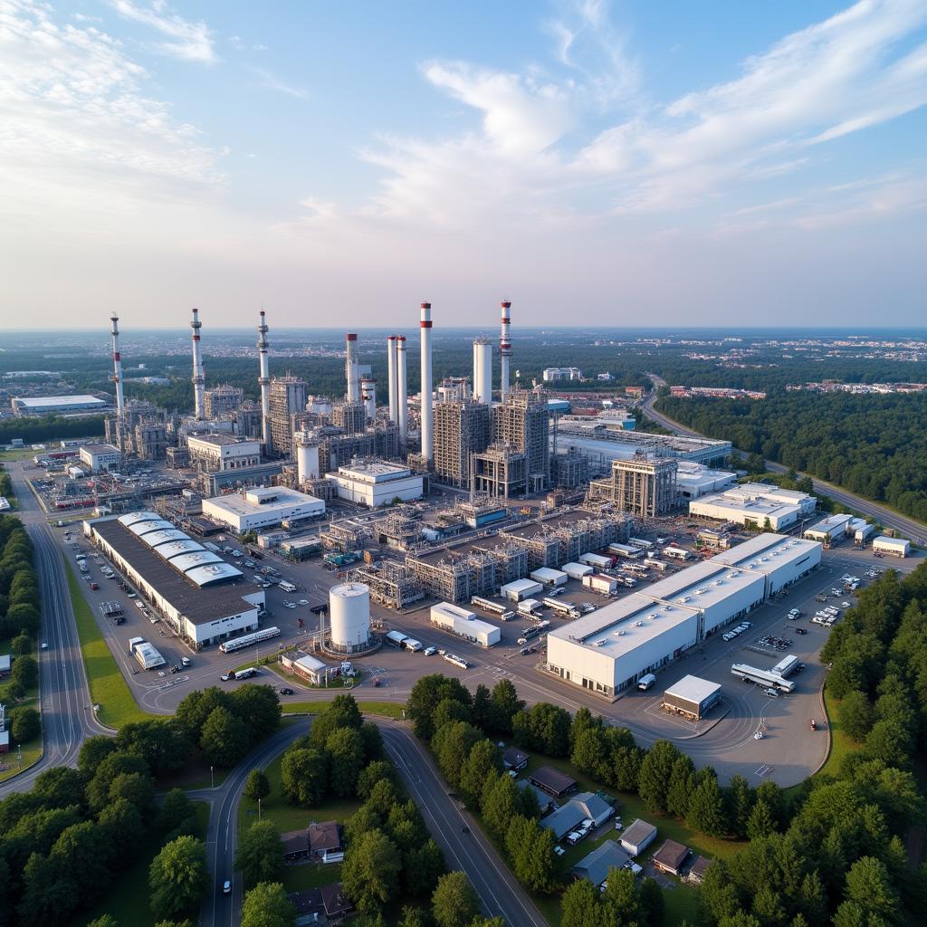 Chempark Leverkusen aus der Vogelperspektive