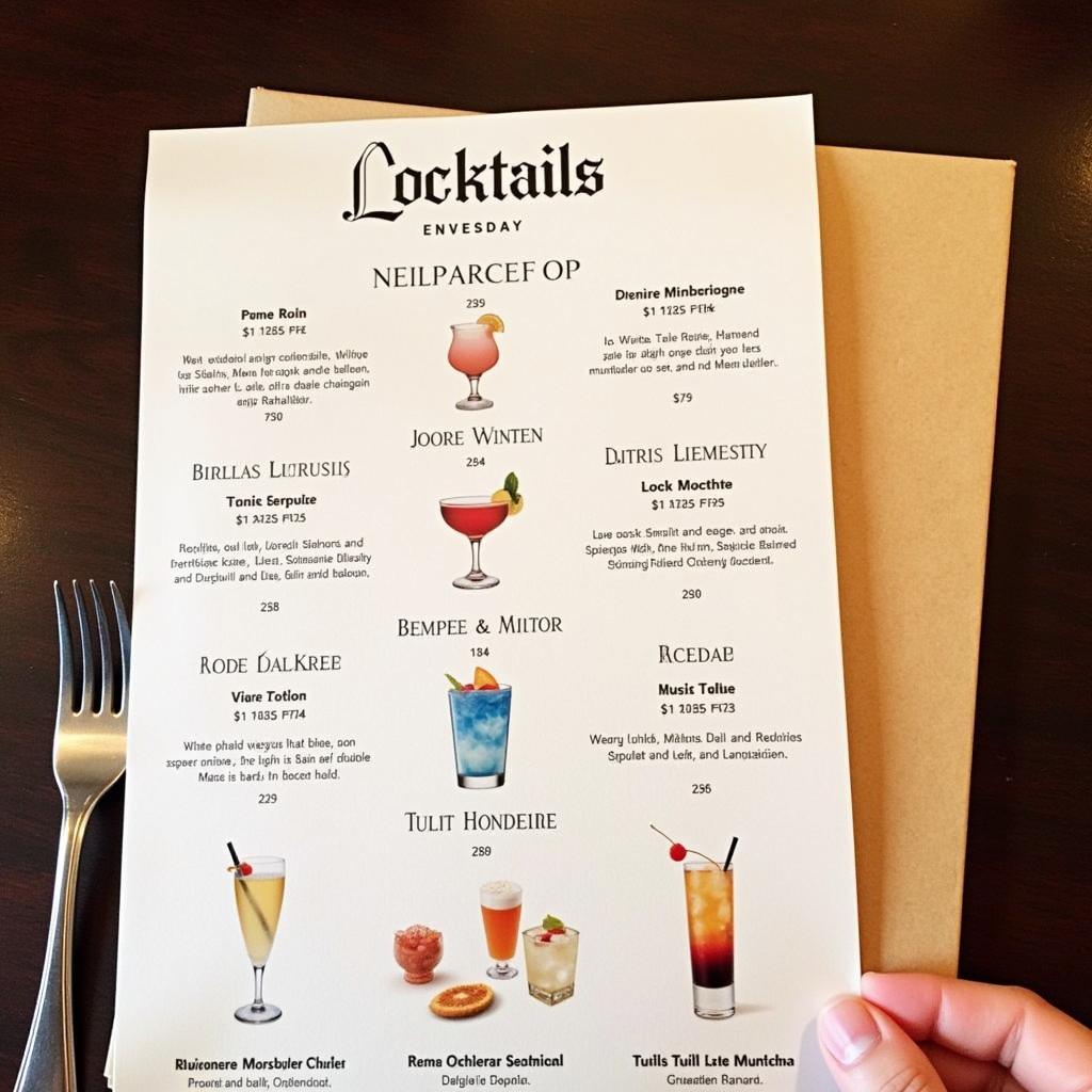 Vielfältige Getränkekarte in einer Leverkusener Cocktailbar