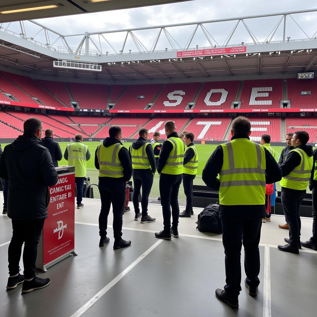 Corona-Test am Eingang der BayArena Leverkusen