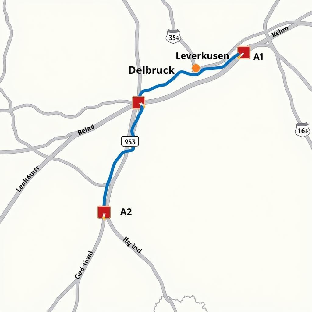 Autofahrt von Delbrück (33129) nach Leverkusen - Routenplanung und Verkehrslage