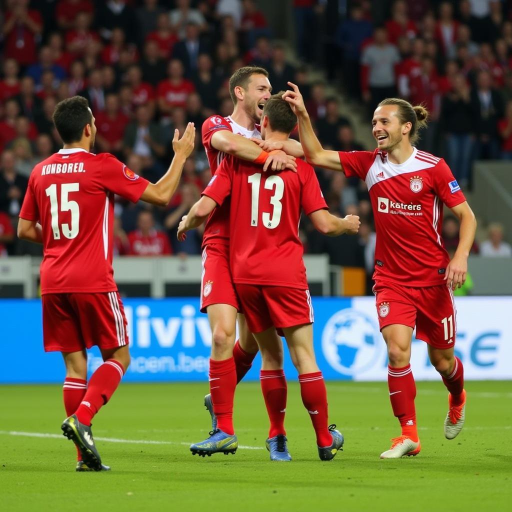 Torjubel 1.FC Köln oder Bayer Leverkusen DFB-Pokal 2015