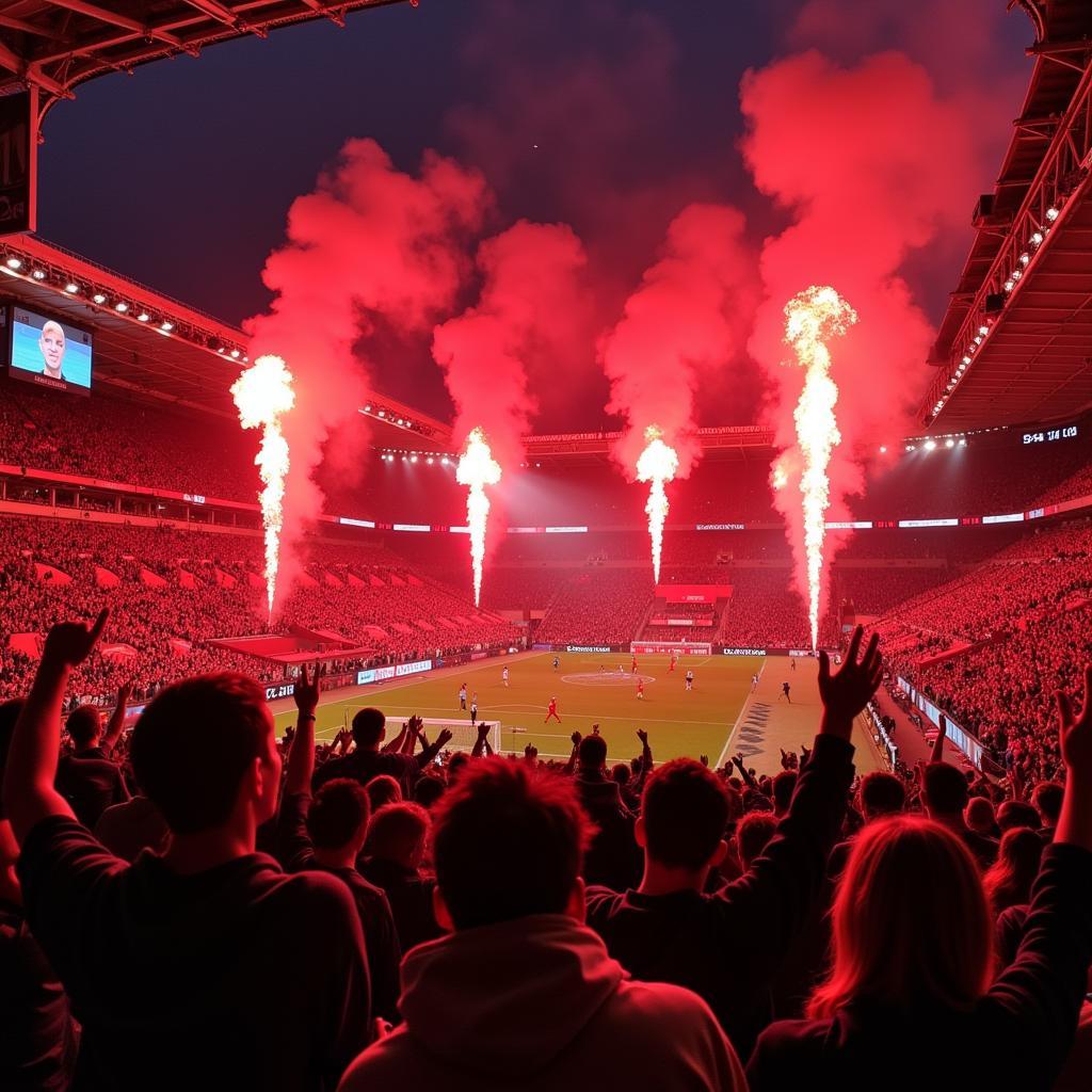 Die Fans der Werkself im Stadion