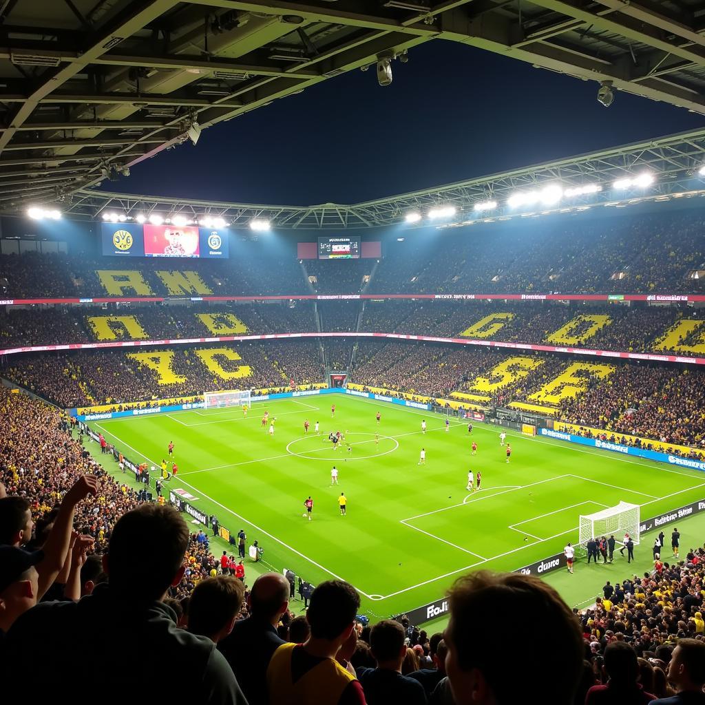 Fans von Dortmund und Leverkusen im Stadion