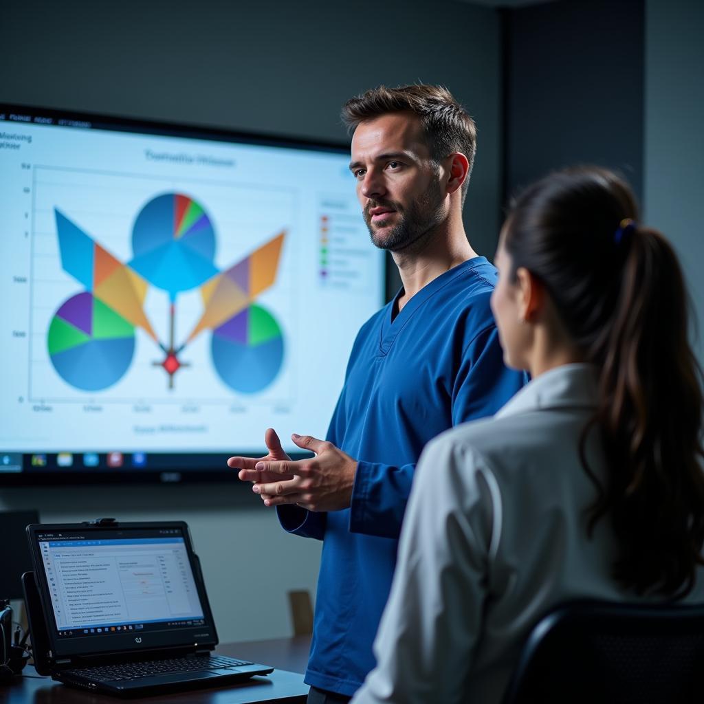 Dr. Christopheit präsentiert innovative Technologien in der Sportmedizin.