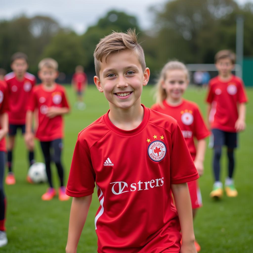 Elfjährige beim Fußballtraining in Leverkusen