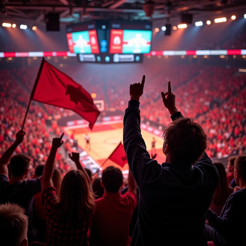 Bayer Leverkusen Fans im Stadion bei einem Euroleague Spiel