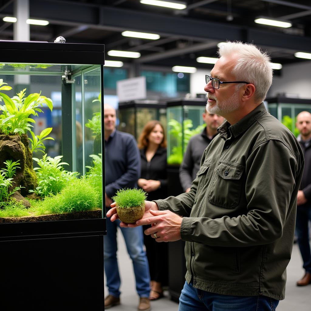 Experte präsentiert Wasserpflanzen auf der Aquaristika Leverkusen 2019